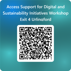 QR code to register for SETU event in Urlingford on the 23rd of April to learn how to access business supports